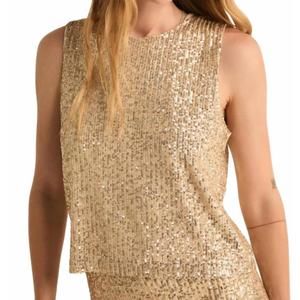 NEW Z SUPPLY sloane sequin top in gold